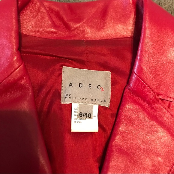 Hot Red Leather Jacket - Picture 3 of 3